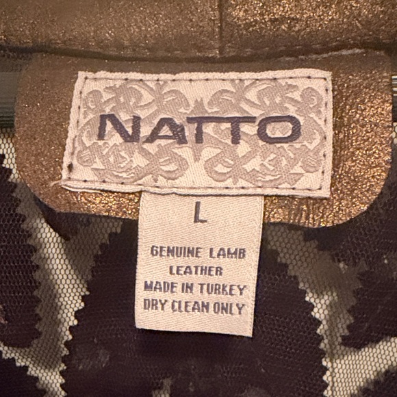 Natto real leather bronze Leaf Pattern - Picture 8 of 9